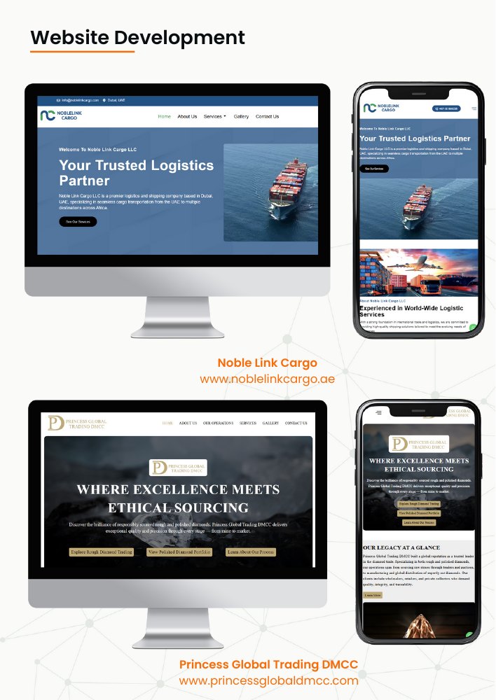 Noble Link Cargo + Princess Global Trading website portfolio
